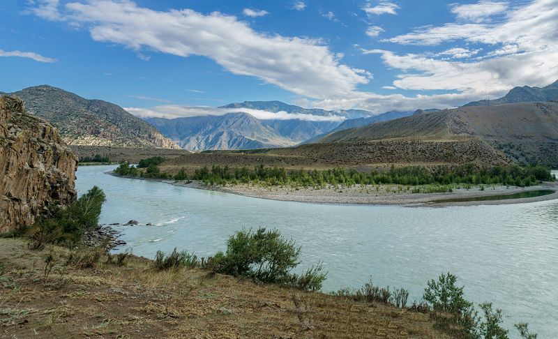 пейзаж, горы, река, Горный Алтай На берегу Катуниphoto preview