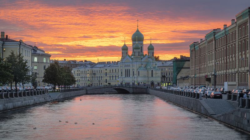 исидоровская церковь , семимостье , питер , санкт-петербург , закат , канал грибоедова Исидоровская церковьphoto preview