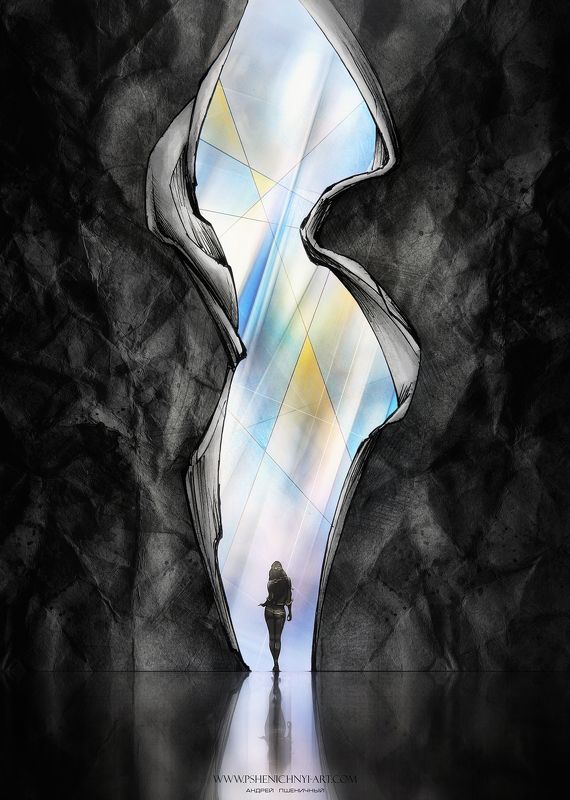 свет, силуэт, портал, разрыв, концепт, материя, абстракция На пути к светуphoto preview