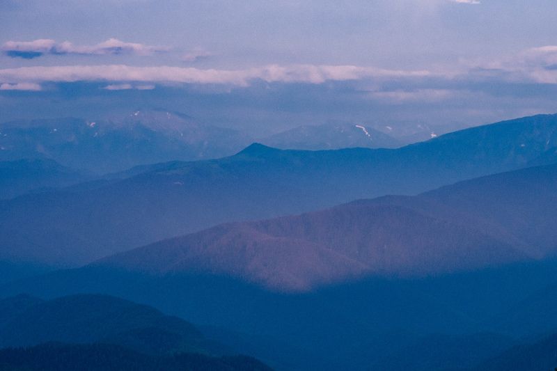 горы, закат, дымка, Тень от горphoto preview