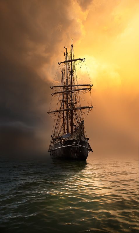 sailship, ocean, clouds, storm Looming Stormphoto preview