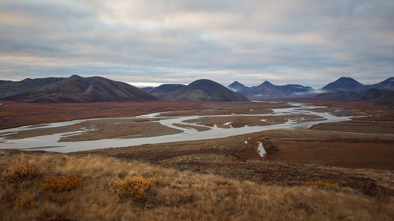 россия, чукотка, тундра, река, р.паляваам, сопки, осень, пейзаж, Осень.photo preview