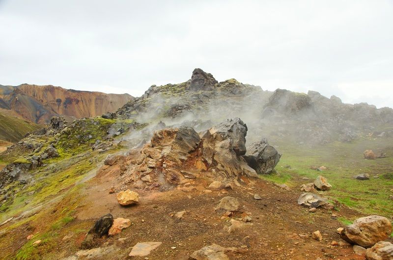 landscape, valley, mountains, snow, light, nature, hiking, terrain, color Landmannalaugarphoto preview