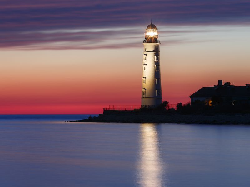 севастополь, маяк, море, пляж. Летний вечер в Севастополе. фото превью