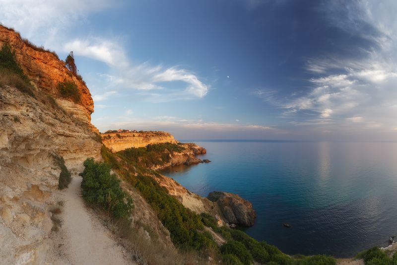 севастополь, фиолент, море, пляж. Вечер в бухте Александры. фото превью