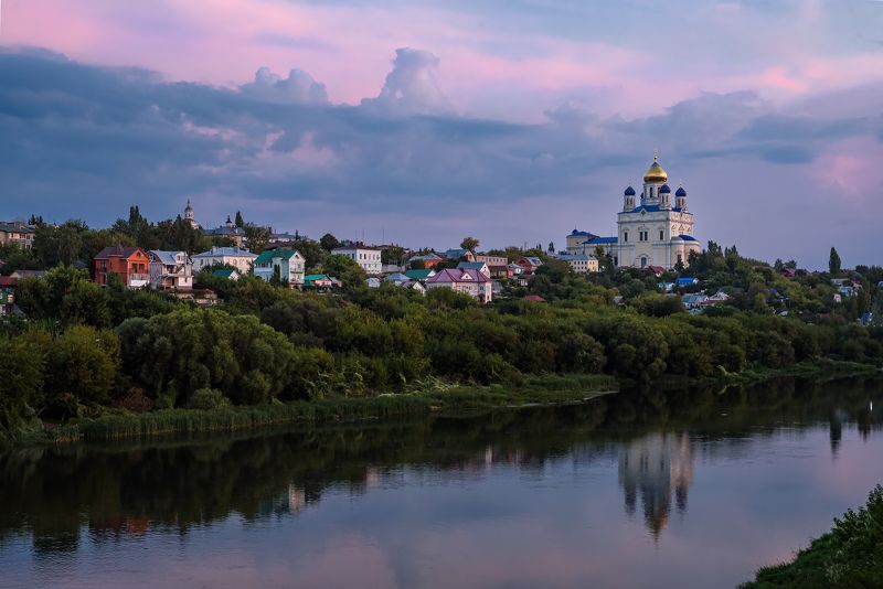елец, утро, город, храм, храмы, рассвет, архитектура, синий час Перед рассветомphoto preview