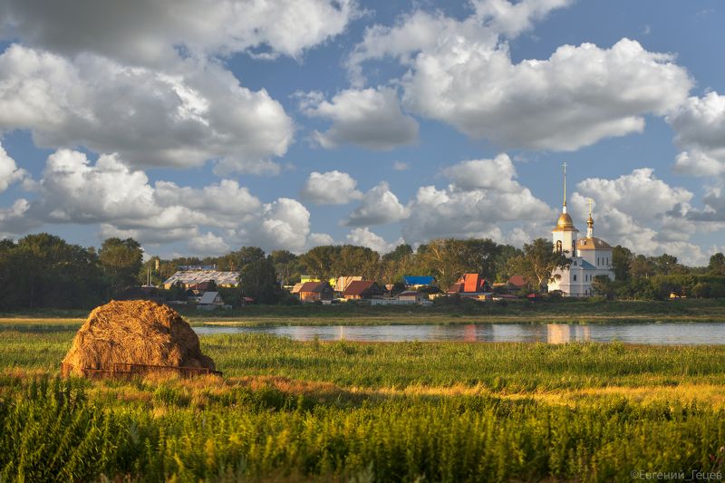 пейзаж, село, деревня, церковь, храм Село Кузнецкое,Южный Уралphoto preview