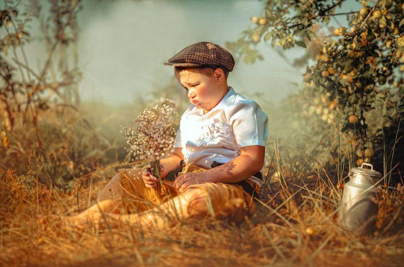 Илюшка и букетикphoto preview