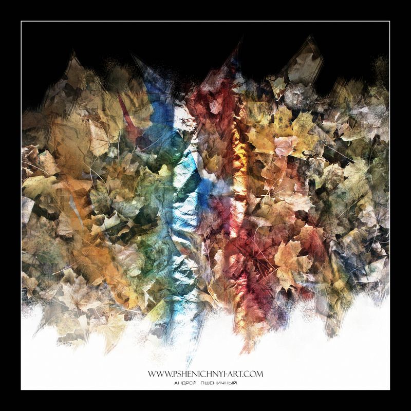 осень, опавшие листья, клён, акварель, абстракция, свет, палитра, октябрь Осенние котрасты фото превью