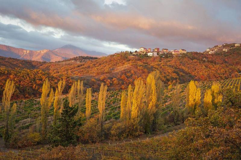 крым, осень, пейзаж, утро, цвет, горы, алушта, Осень. фото превью