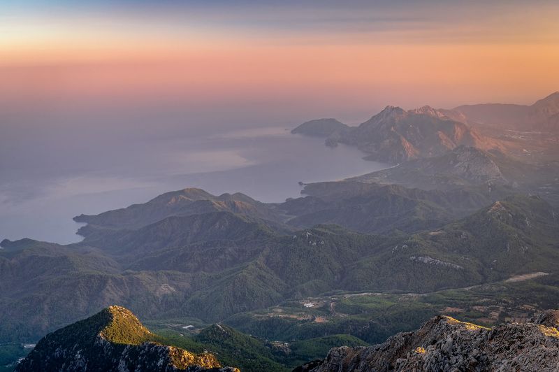 пейзаж, туман, закат, природа, горы Горный пейзажphoto preview