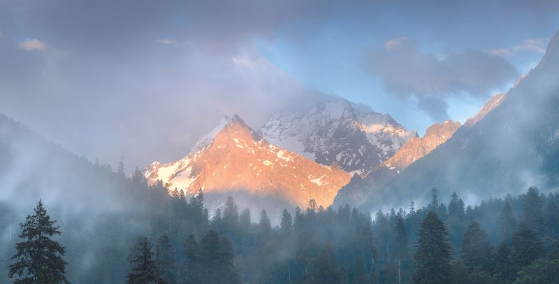 домбай, карачаево-черкесия, тебердинский заповедник После дождя в Домбаеphoto preview