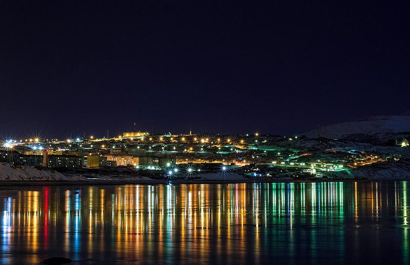 море, огни, город, ночь, небо, ноябрь, осень Огни маленького городаphoto preview