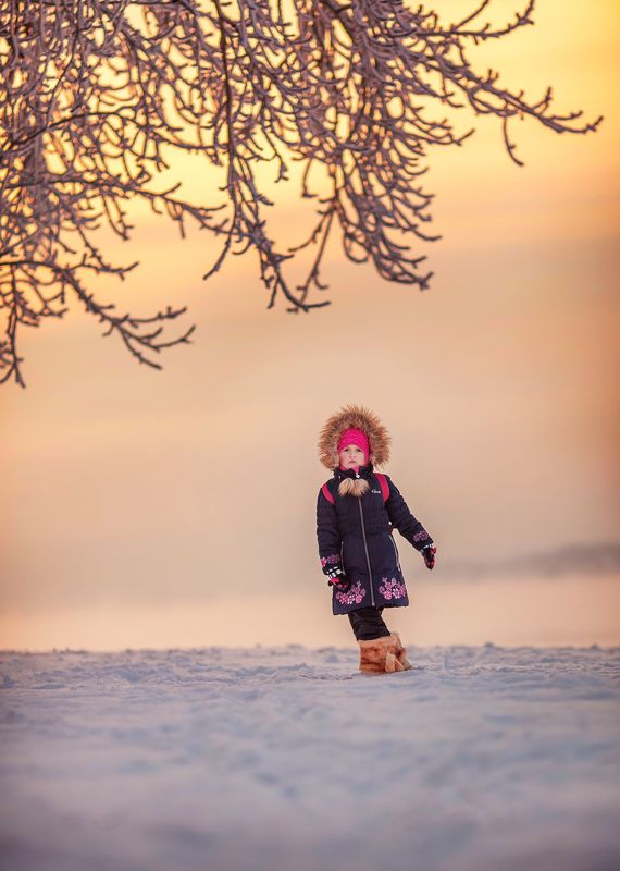 зима, снег, девочка, мороз Зимаphoto preview