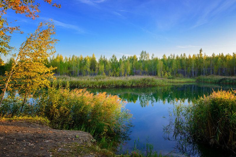 осень сентябрь озеро закат Предзакат... фото превью