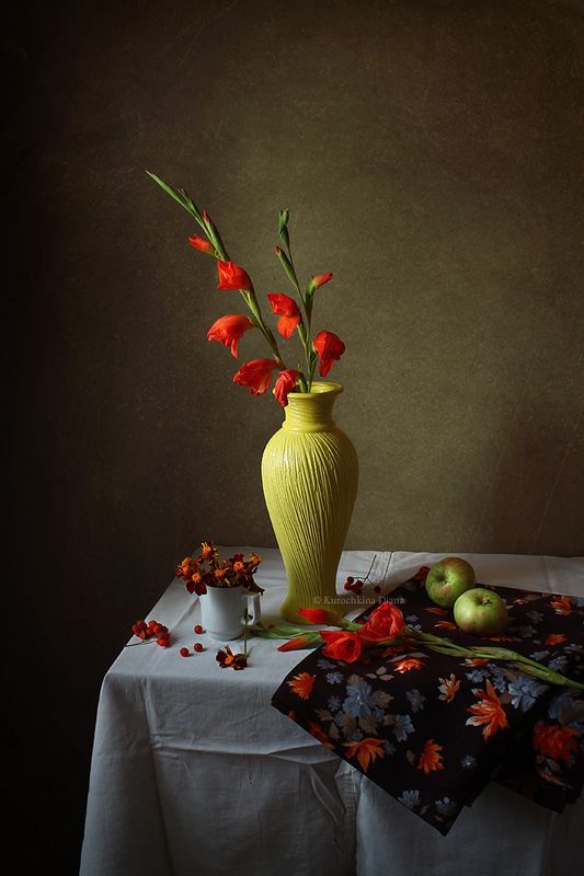 натюрморт, цветы, гладиолусы photo preview