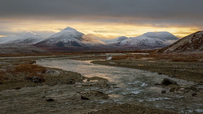 чукотка, осень, сопки, пейзаж, река, пехтымель, снег, природа, вечер, Сентябрь однако...photo preview