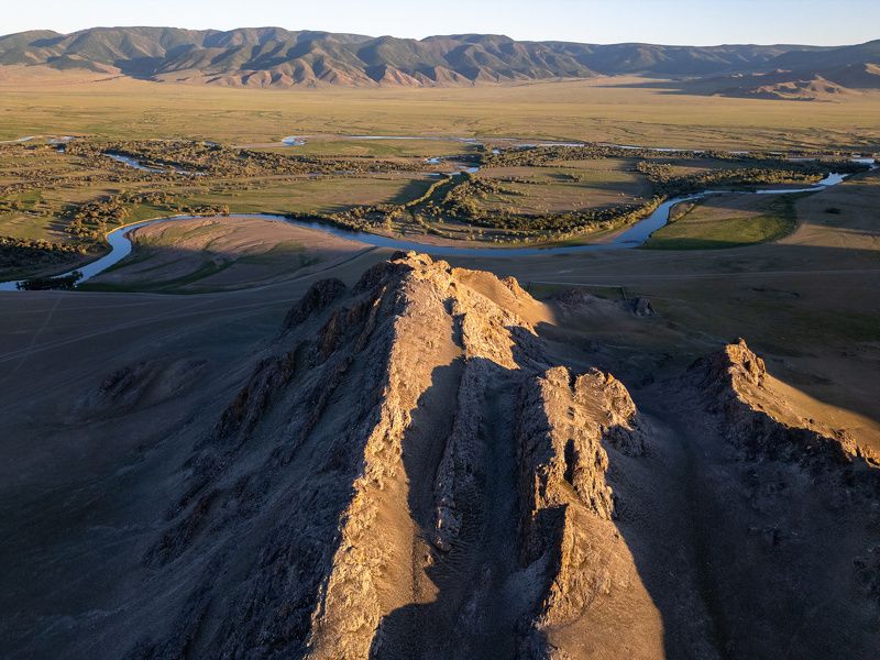 монголия, река, рассвет, горы, mongolia, river, sunrise, mountains photo preview