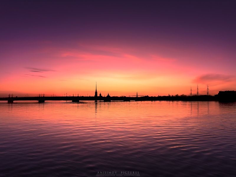закат, пейзаж, архитектура, санкт-петербург Спокойствие апрельской Невыphoto preview
