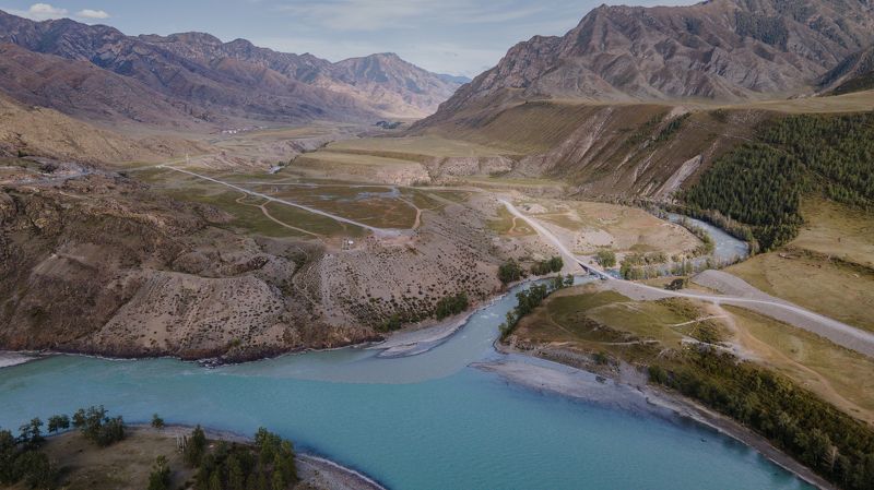 горный алтай, катунь, чуя Слияние рек Чуи и Катуни фото превью