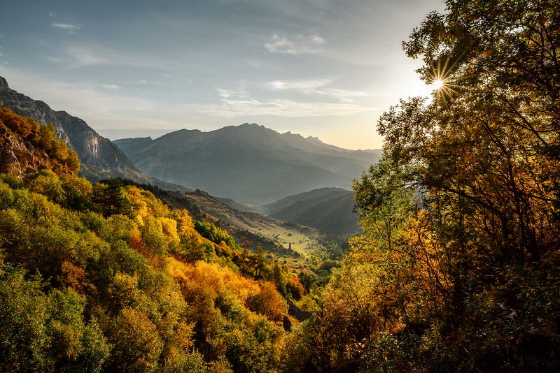 ингушетия, горы, рассвет,  кавказ, осень Рассвет в долине фото превью