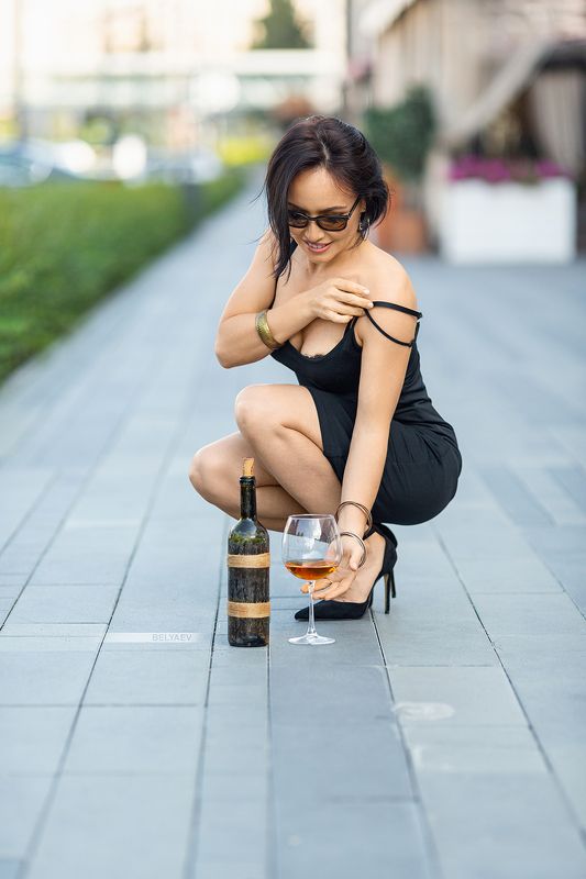 woman, outdoor, wine, fashion, sensual, summer, urban Lyaisanphoto preview