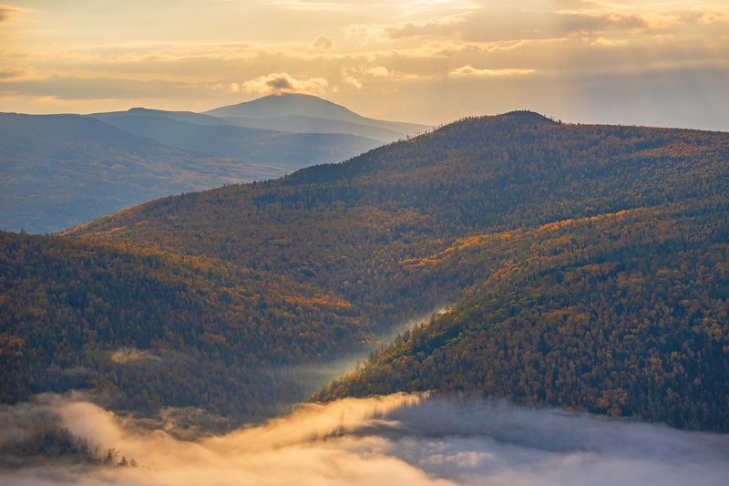 туман, река, мана, осень, утро, петли,  лес, ковер Река тумана у подножья Медведь-горыphoto preview