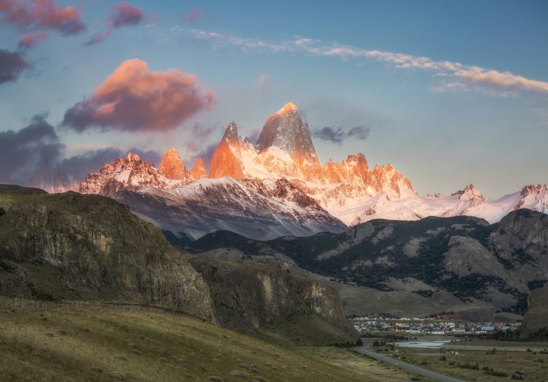 патагония, аргентина, fitz roy, el chalten Утро в Эль-Чалтен фото превью