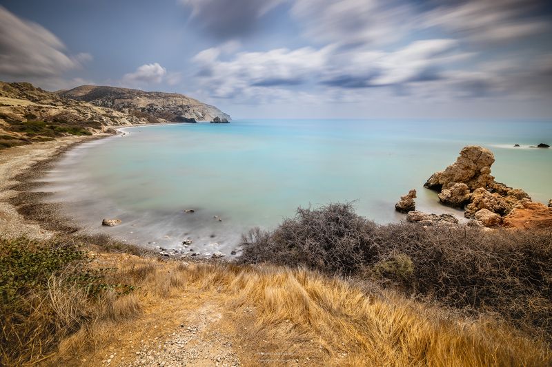 скалы, море, кипр, длинная выдержка, бухта Бухтаphoto preview