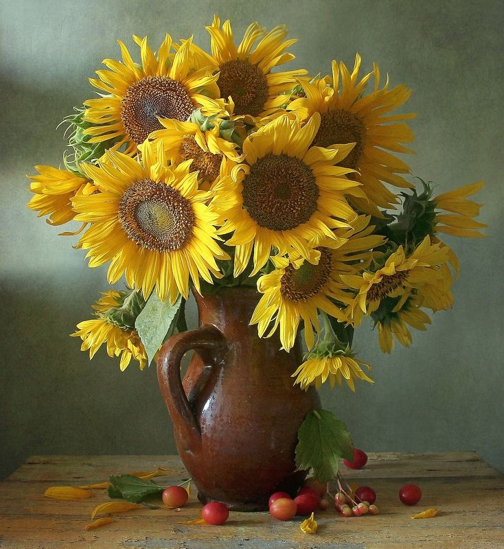 натюрморт, цветы, подсолнухи, лето, марина филатова *** фото превью