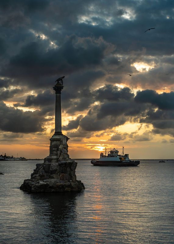 закат, севастополь, облака, небо, море Закат в Севастополеphoto preview