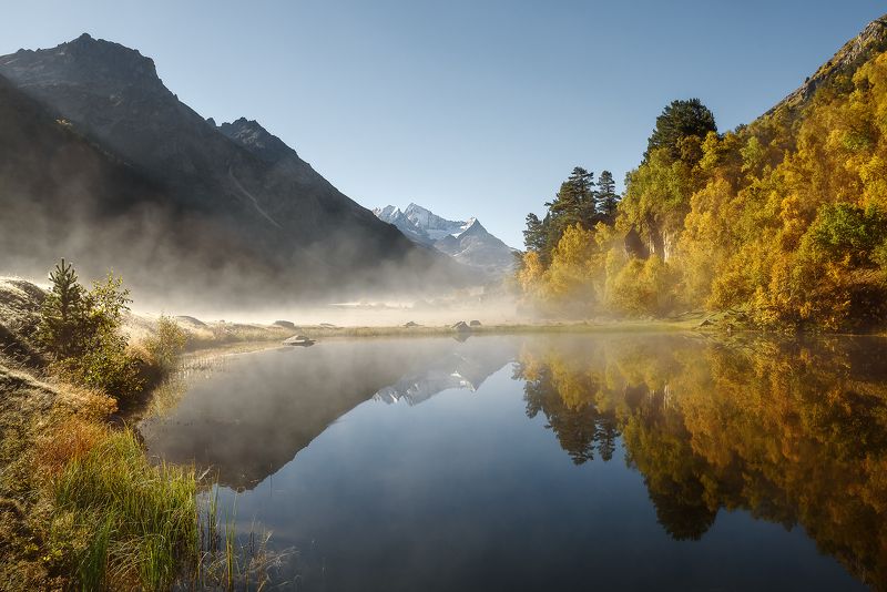 кавказ, горы, осень, карачаево-черкесия, горное озеро, озеро, осень в горах, маруха Унылая пора фото превью