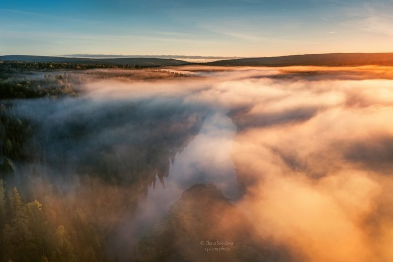 усьвинские столбы, осень, туман, утро, рассвет, усьва Великолепный рассвет на Усьвинских столбахphoto preview