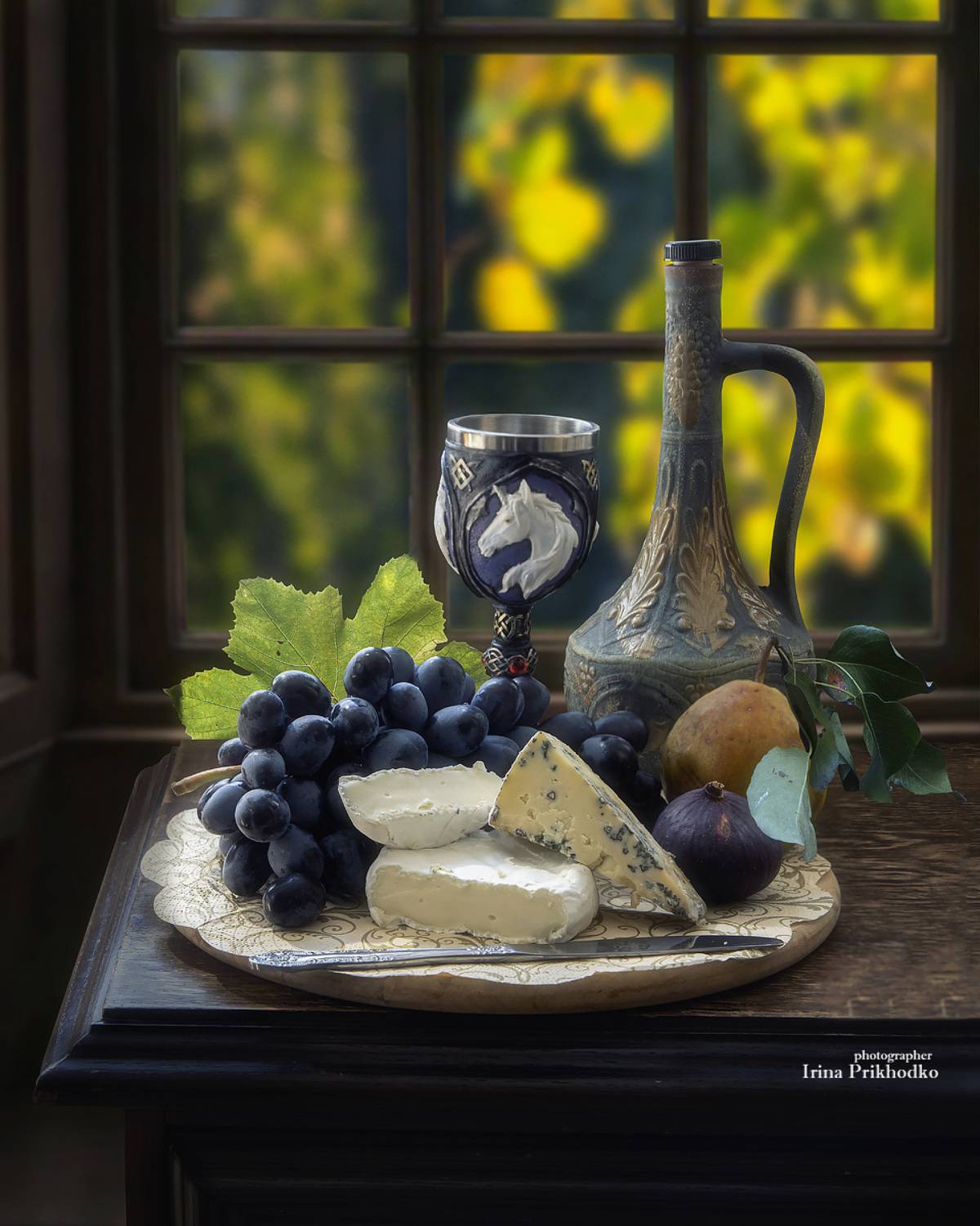 Осенний десерт. Автор: Приходько Ирина натюрморт, еда, фрукты, сыр, Приходько Ирина