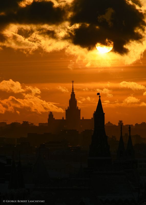 Руфинг фотография, руфинг, закат, Россия, Москва Холодный закатphoto preview