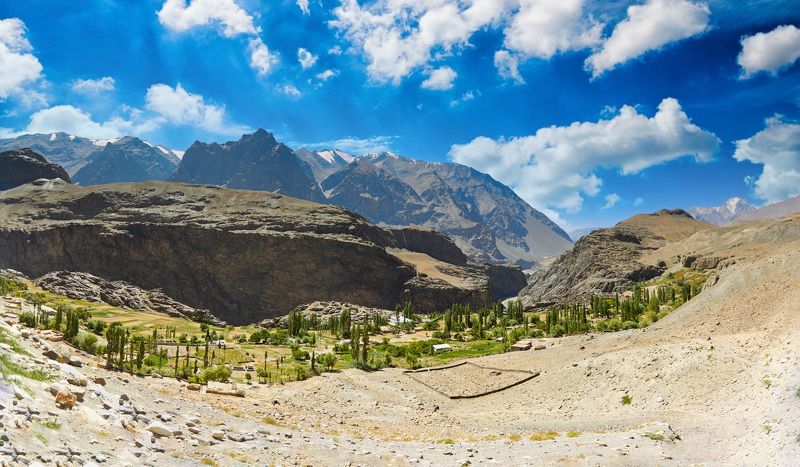 Жемчужина Бартангского ущелья, одно из древнейших  и труднодоступных поселений  Памира - кишлак Савноб.. Бартанг. Рушан.Памир. Таджикистанphoto preview