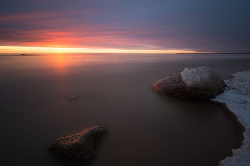 пейзаж, финский залив, закат, длинная выдержка Носphoto preview