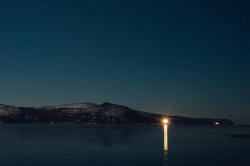 море, корабль, огни, небо, звезды Свет во тьме photo preview