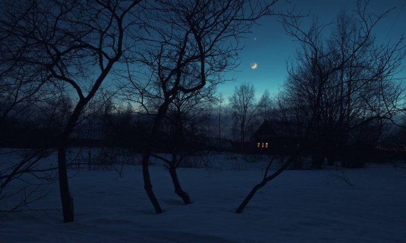 Кострома, зима, дер. Медведево Месяц заглянул на огонек...photo preview