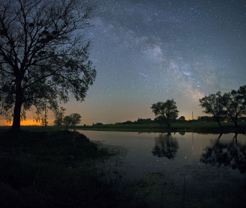 night, stars, Milky way, river, summer In the still of the night... фото превью