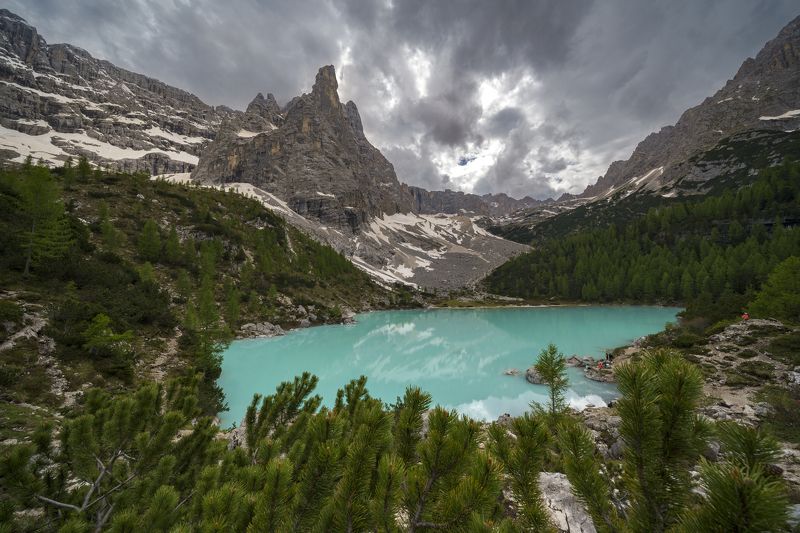italy, dolomiti, mountains, lake, landscape, cloud, Sorapisphoto preview