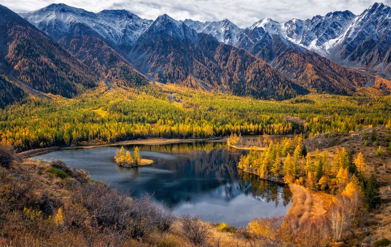 горный алтай,осень2024,катунский хребет,озеро photo preview