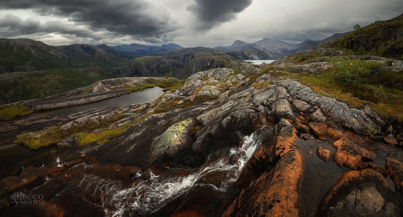norway,rago,national park,mountains,landscape,rocks,stream,waterfall,panoramic Wild Placephoto preview