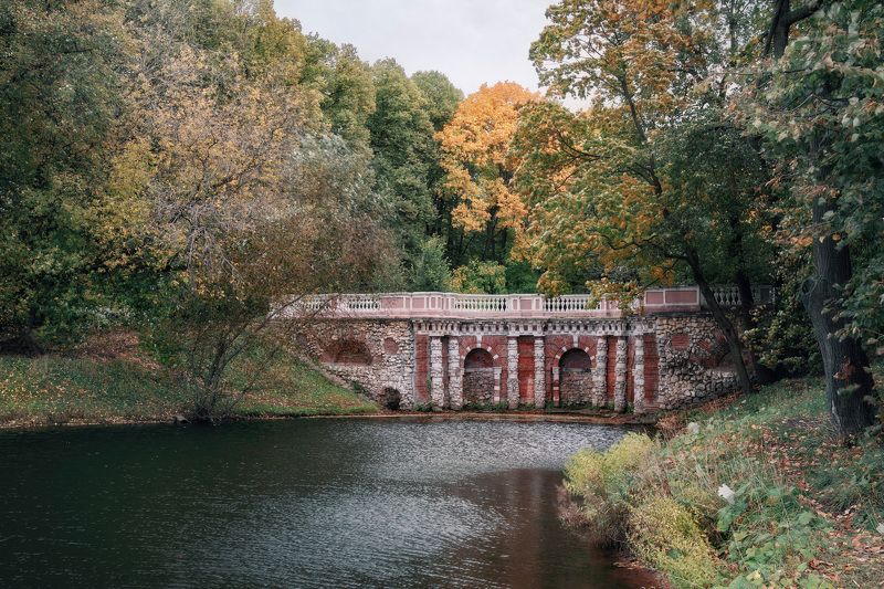 мостик, парк, осень В осеннем парке фото превью