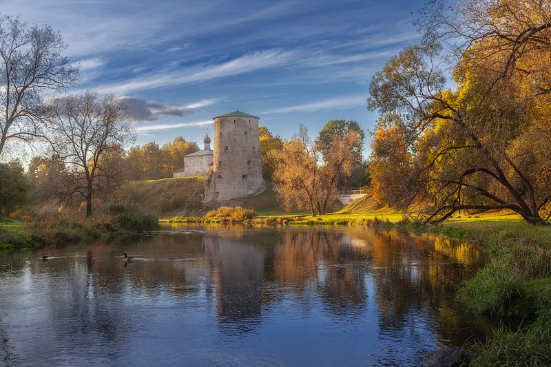 осень, небо, природа, небо По берегу Псковы...photo preview