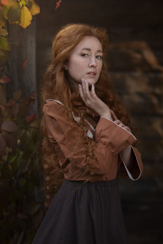 женский портрет, рыжая девушка, ретро Марияphoto preview