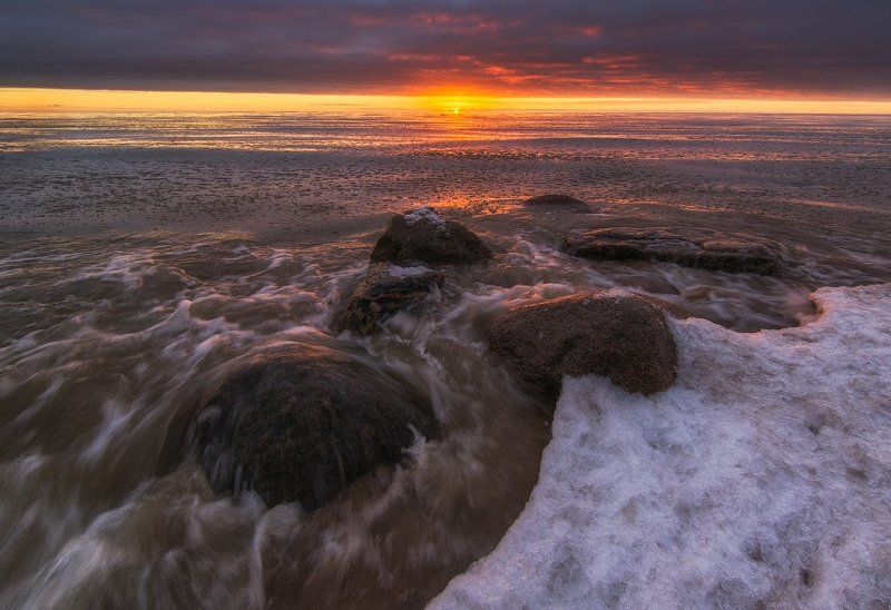 пейзаж, финский залив, камни, закат Закат в Репиноphoto preview