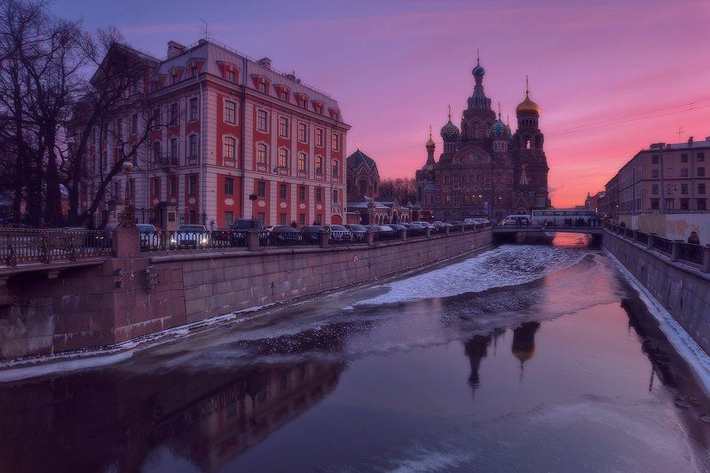 город, городской пейзаж, зима, питер, река, церковь, cанкт-петербург Январь в городеphoto preview