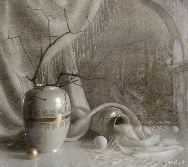 Белое, Вазы, Натюрморт, Фотонатюрморт, Шары photo preview