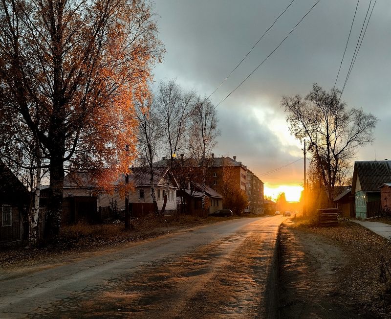 Октябрьский закат солнца.photo preview